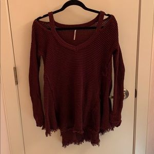 Maroon free people sweater